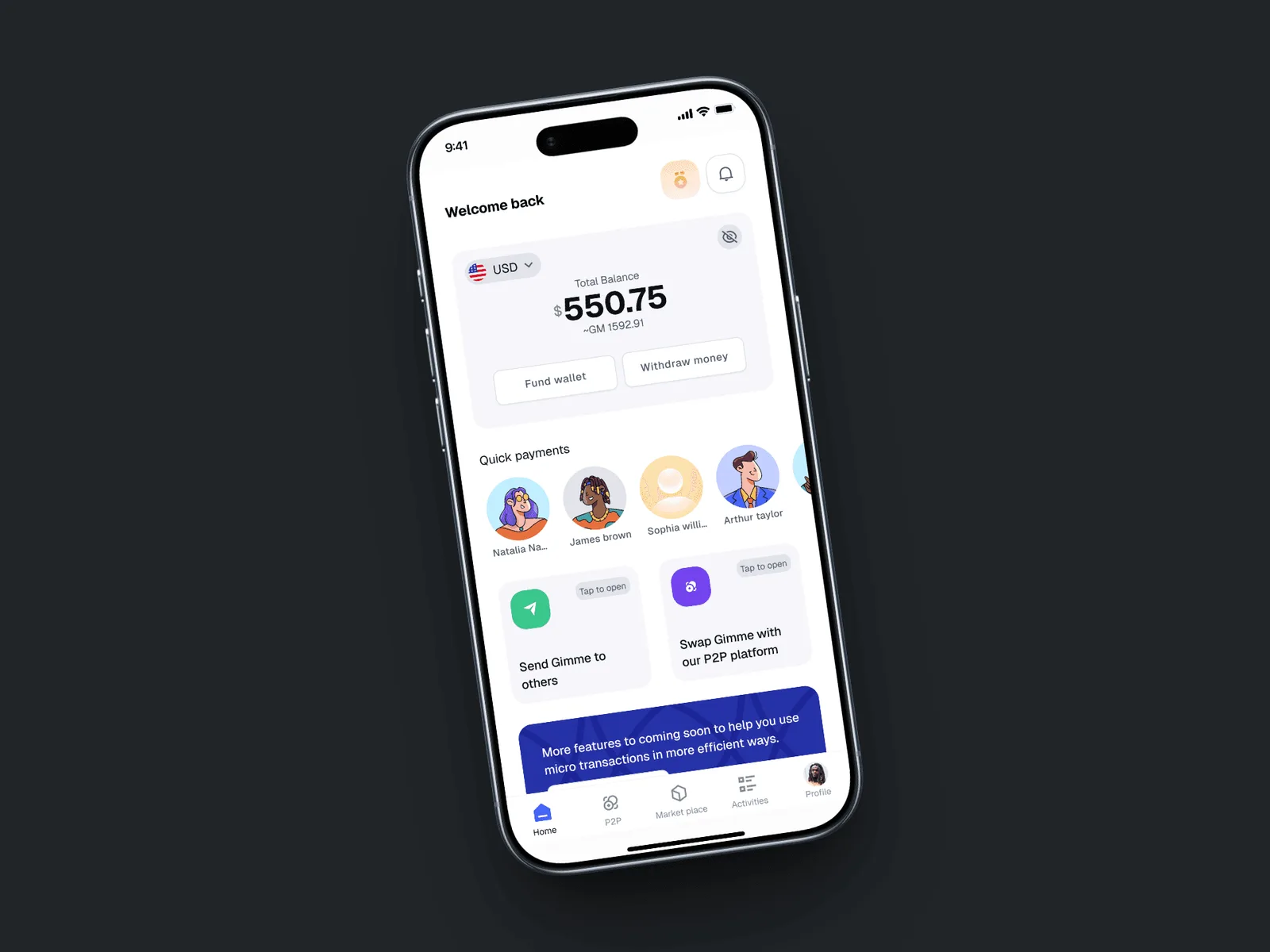 Gimme mobile consumer product interface.
